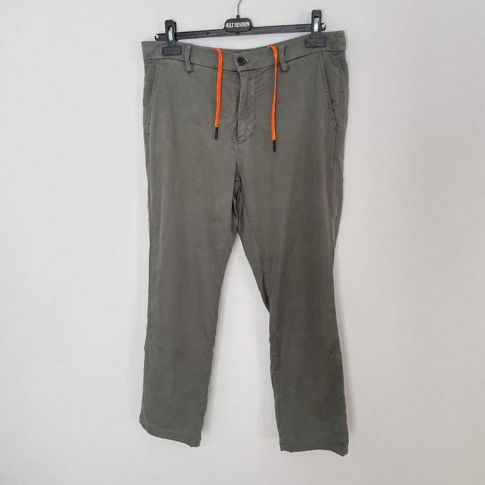 Mason's dark olive men's chino jogger cotton stretch pants size EU 48/US 38